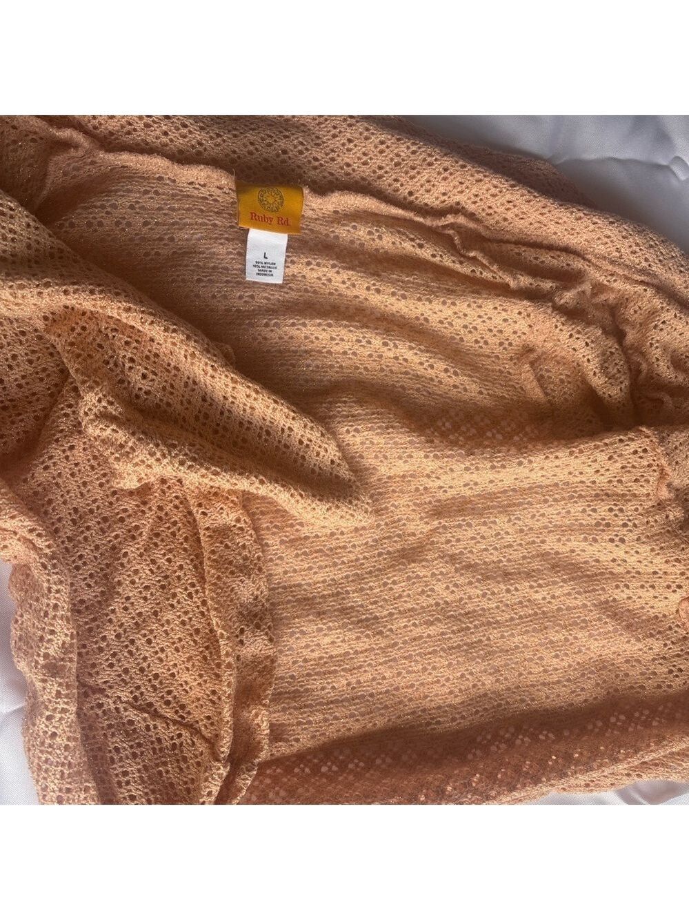 Ruby Rd. Shimmering Gold/peach Knit Top - Picture 2 of 5
